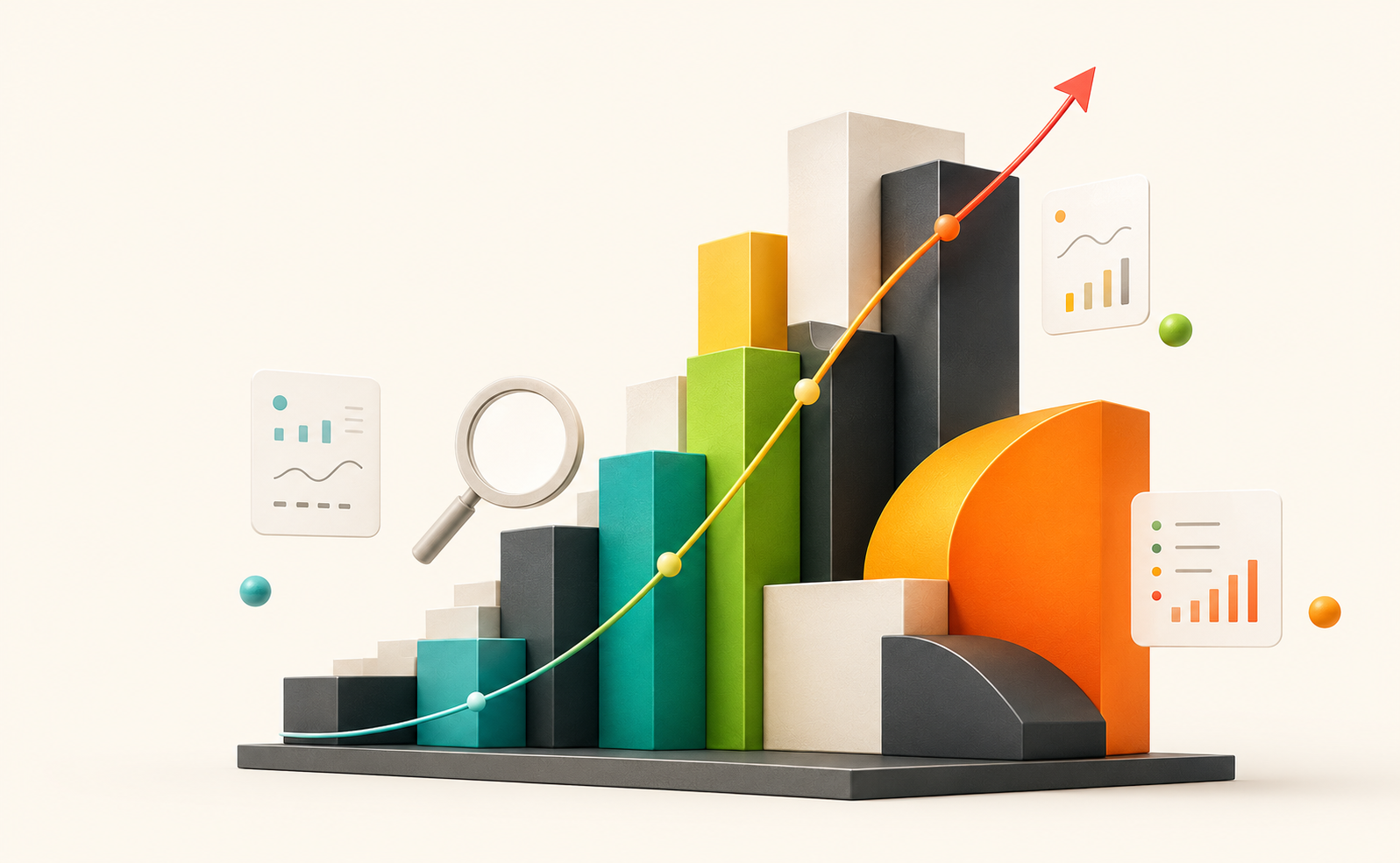 Visualización abstracta de crecimiento en buscadores