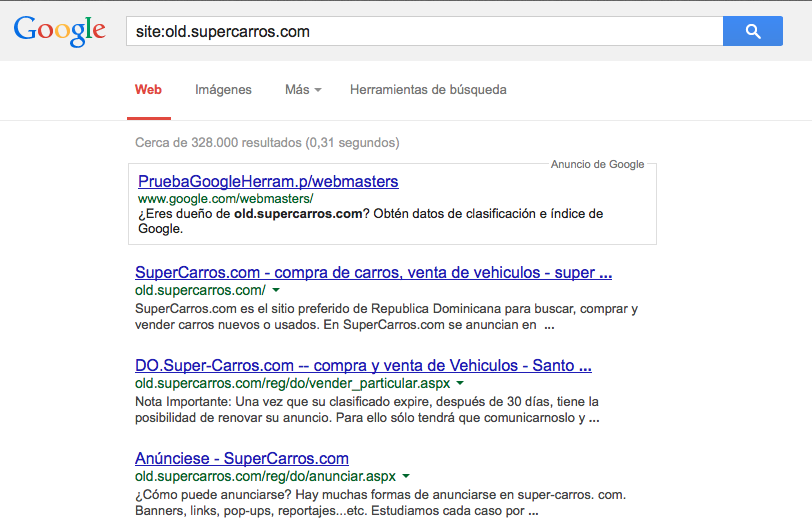 old.supercarros.com en google